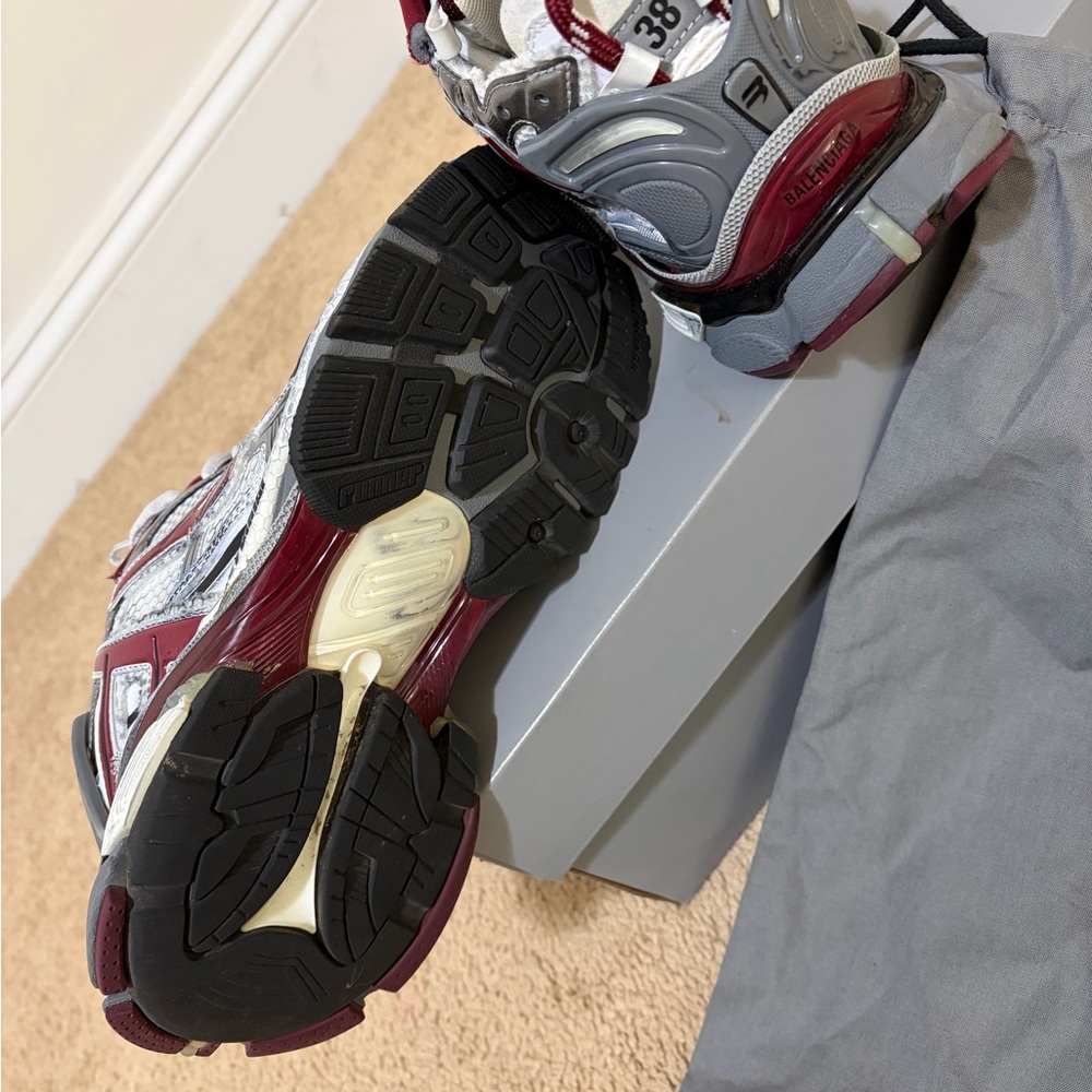 Balenciaga Burgundy and White Sneakers - Picture 7 of 10